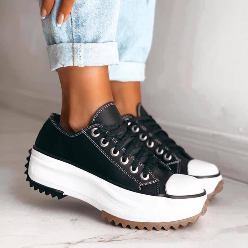 Emma – Elegant platform canvas sneakers
