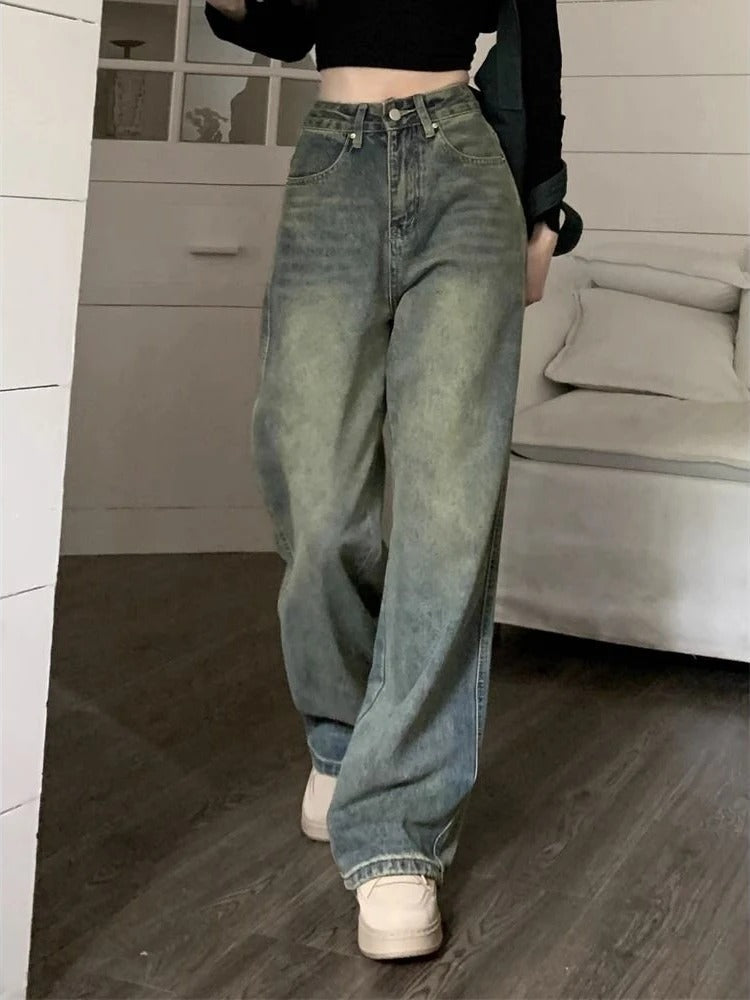 Jean Taille Haute Femme - Style Vintage Denim Confortable
