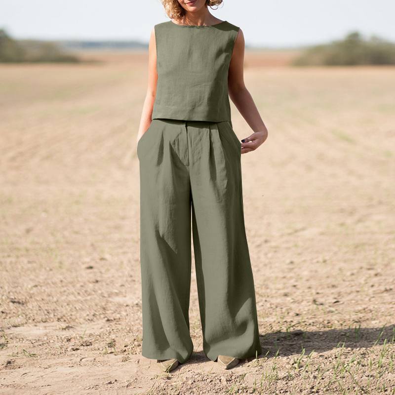 Women's Ensemble - Chic Wide Sleeveless