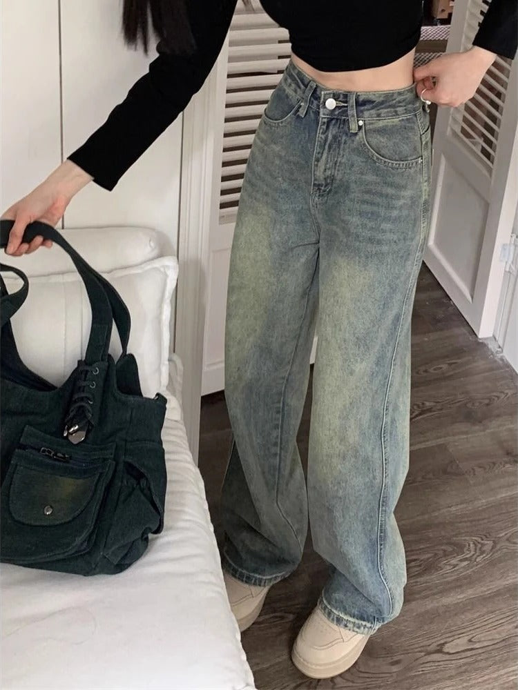 Jean Taille Haute Femme - Style Vintage Denim Confortable