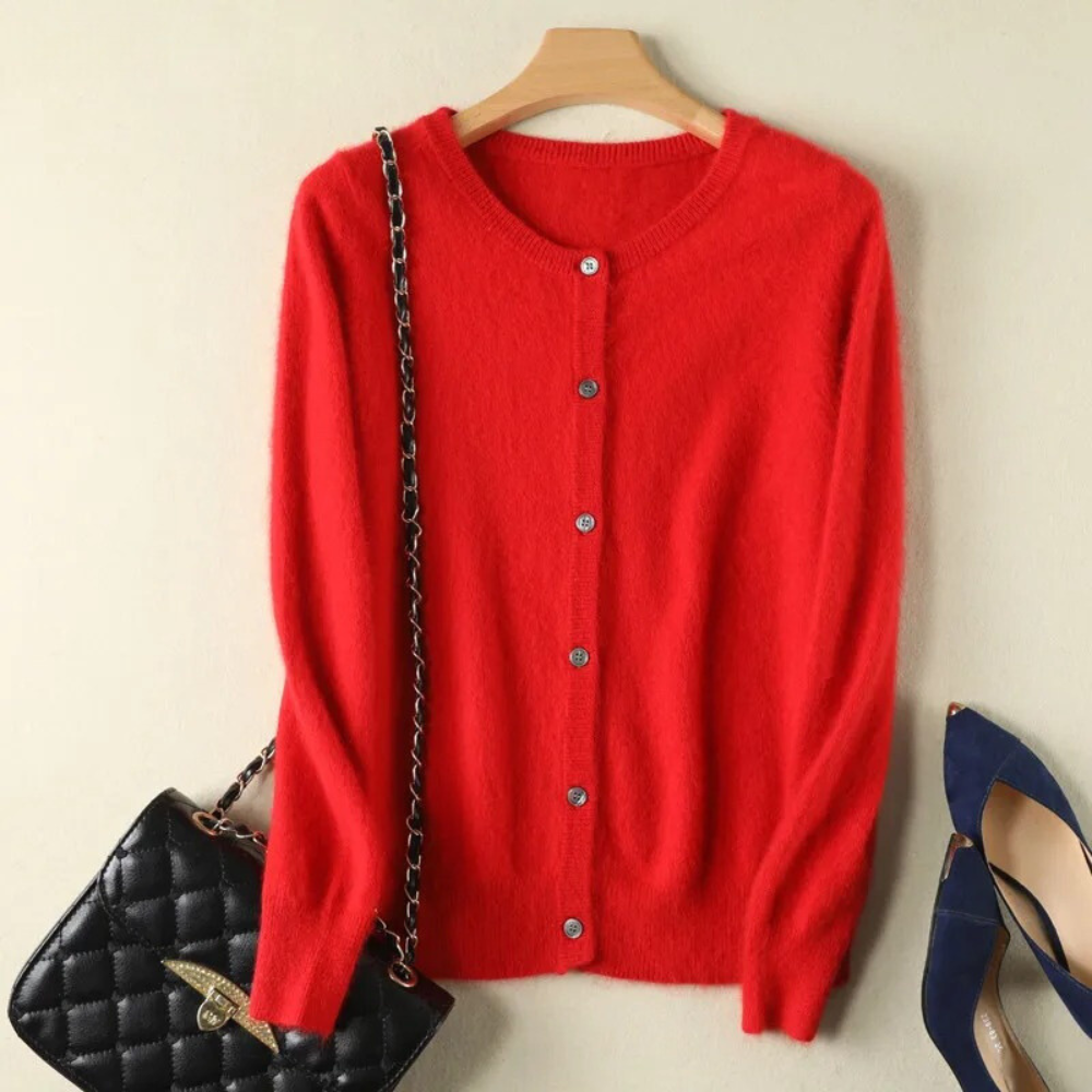 Sophie Cardigan in Soft and Elegant Mink Cashmere