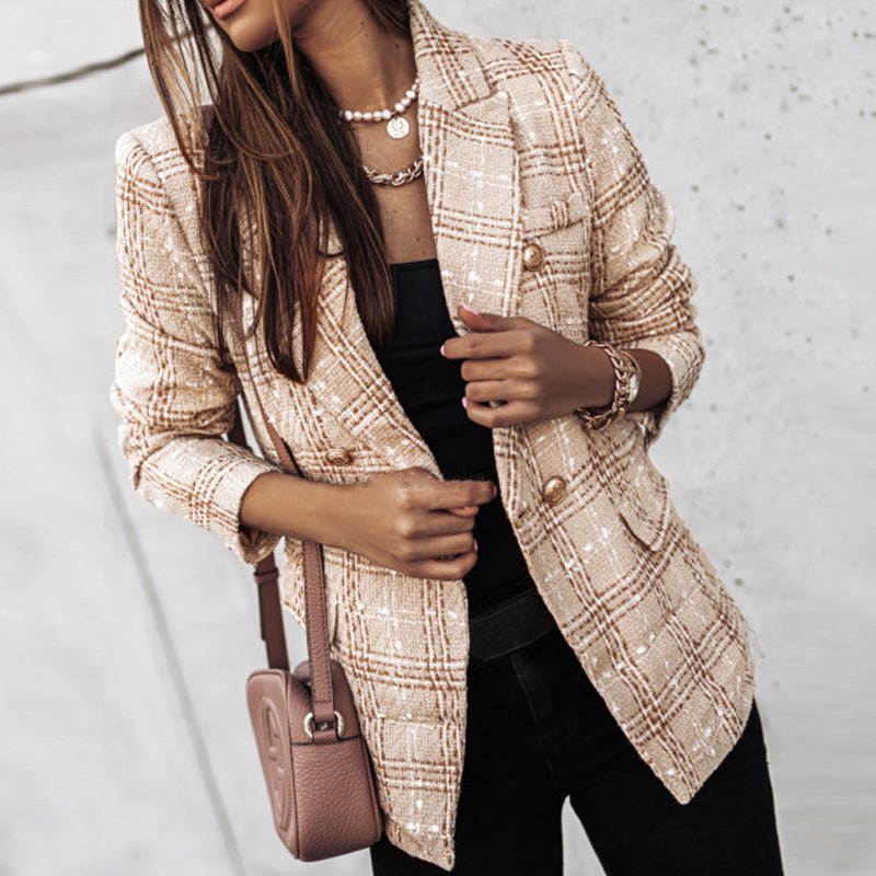 Léa – Elegant and Structured Checked Blazer