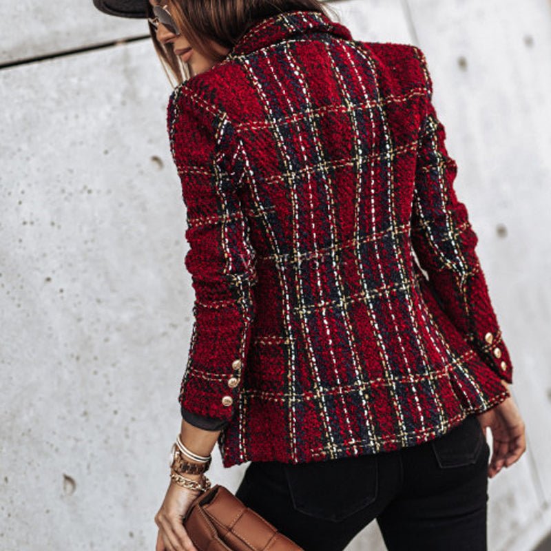 Léa – Elegant and Structured Checked Blazer