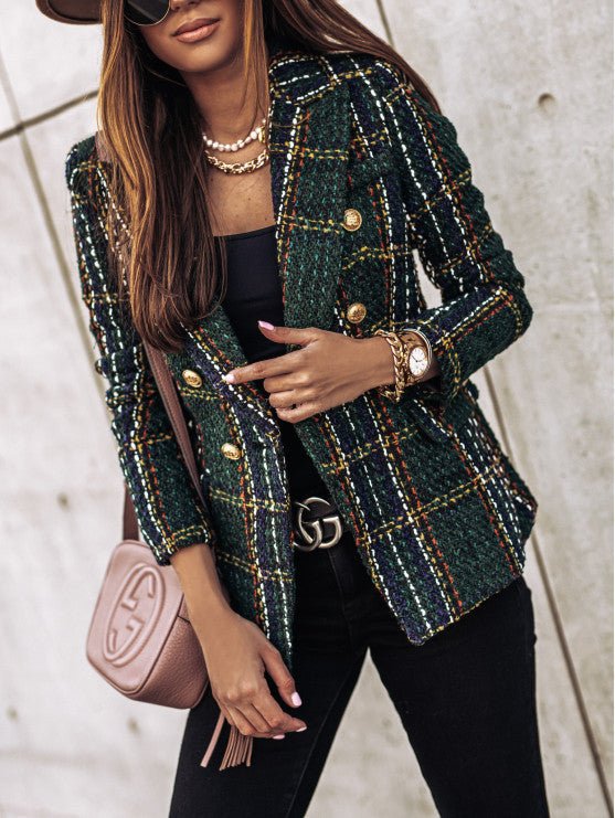 Léa – Elegant and Structured Checked Blazer