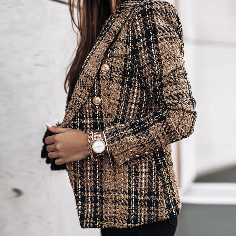 Léa – Elegant and Structured Checked Blazer