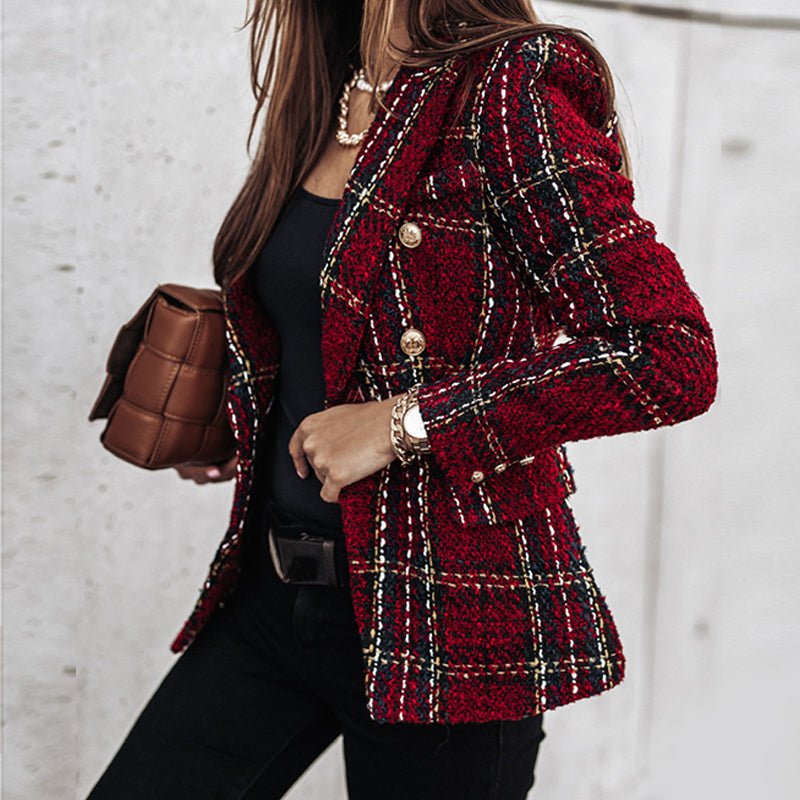 Léa – Elegant and Structured Checked Blazer
