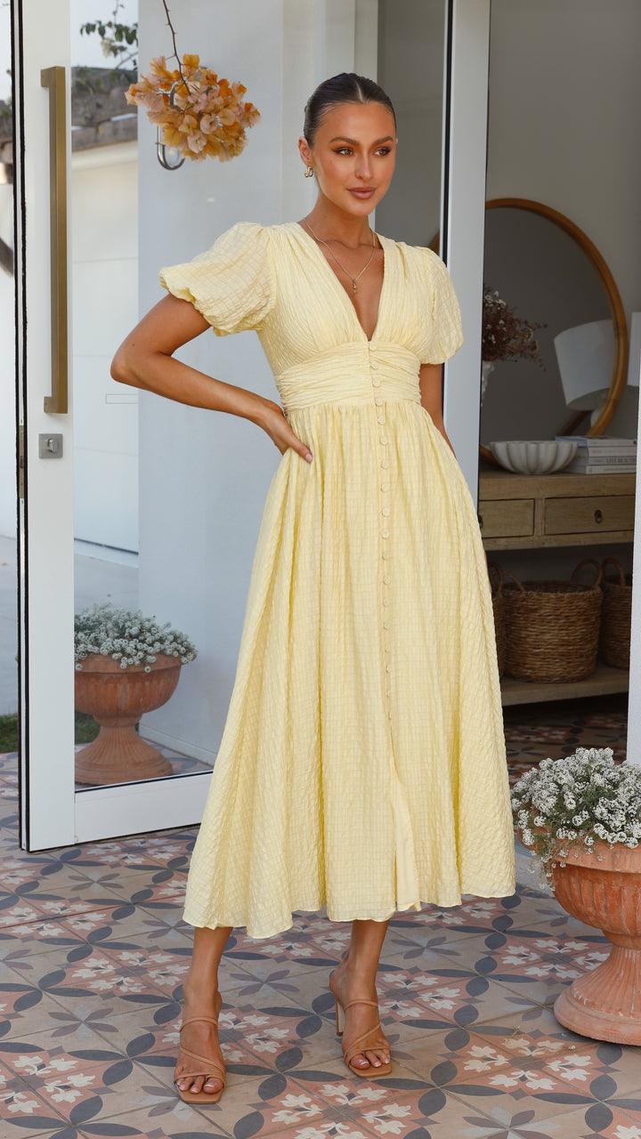Léa | Long fluid and elegant dress with buttons