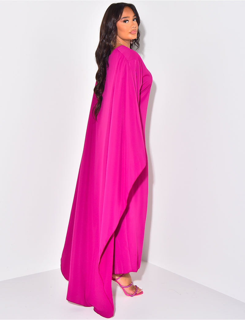 Léa Elegant Fluid Cape Dress