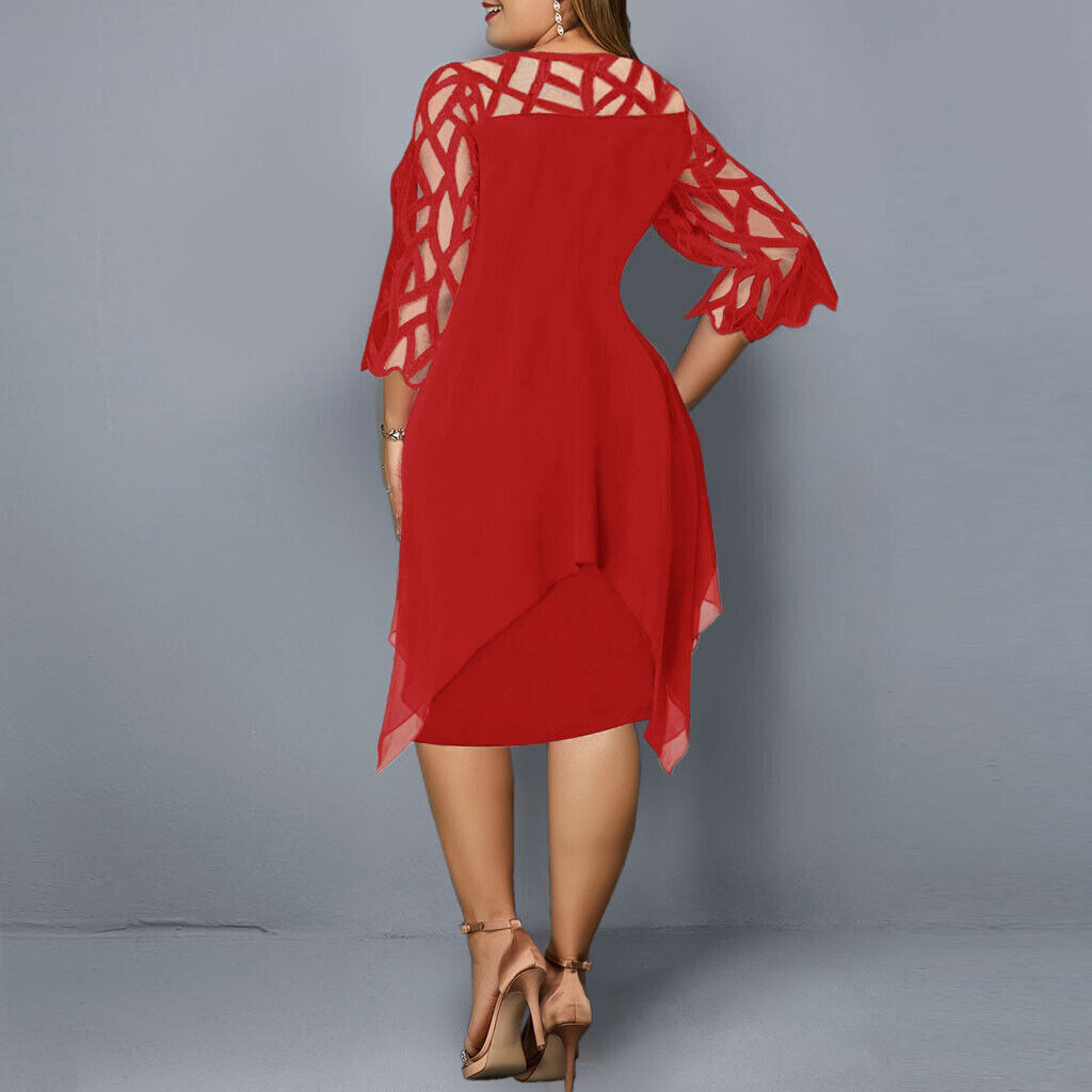 Women's Dress - Semi-Transparent 3/4 Sleeves