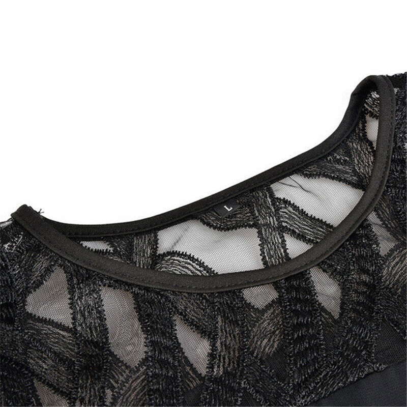 Women's Dress - Semi-Transparent 3/4 Sleeves