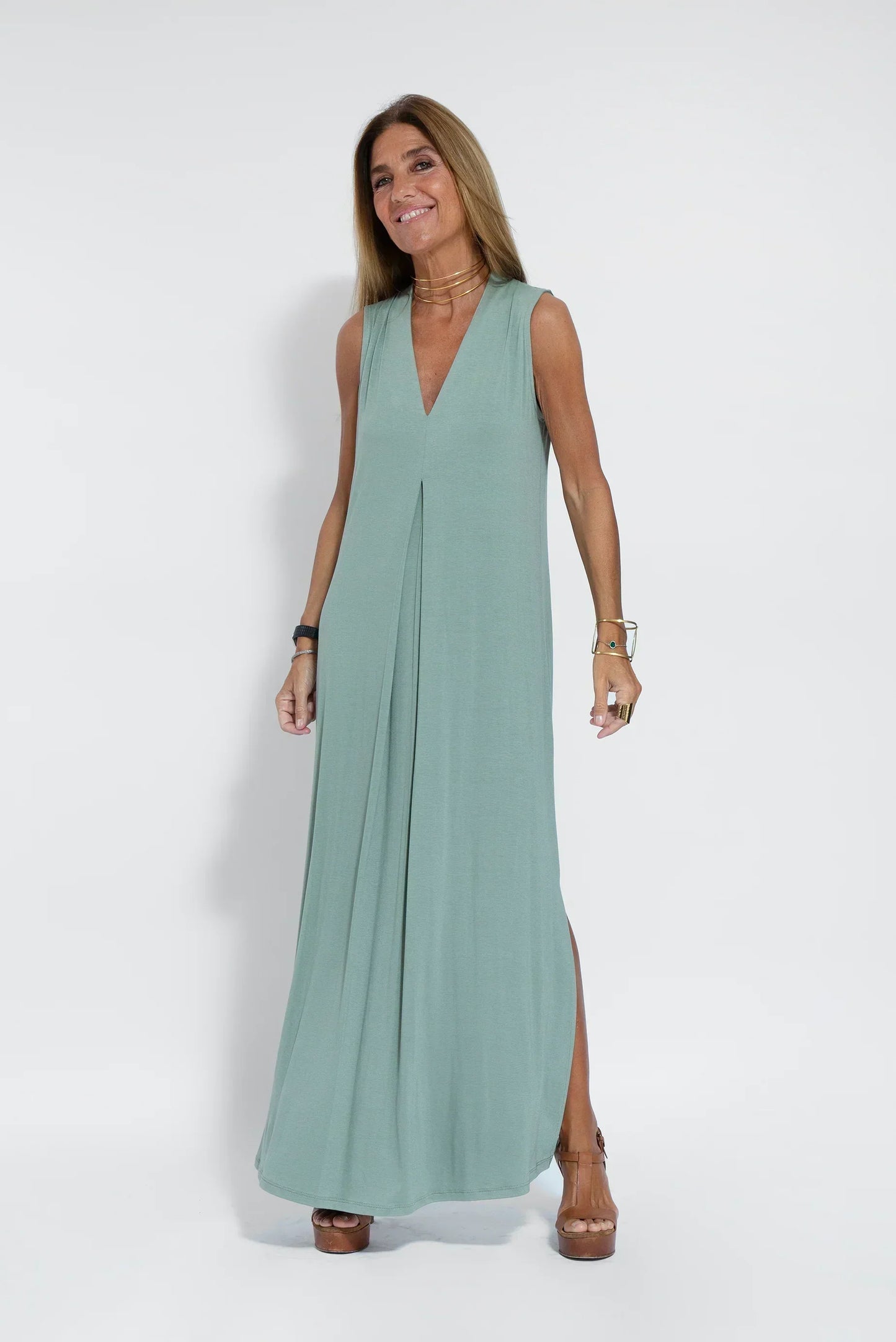 Long Dress for Women – Sleeveless – V-Neck