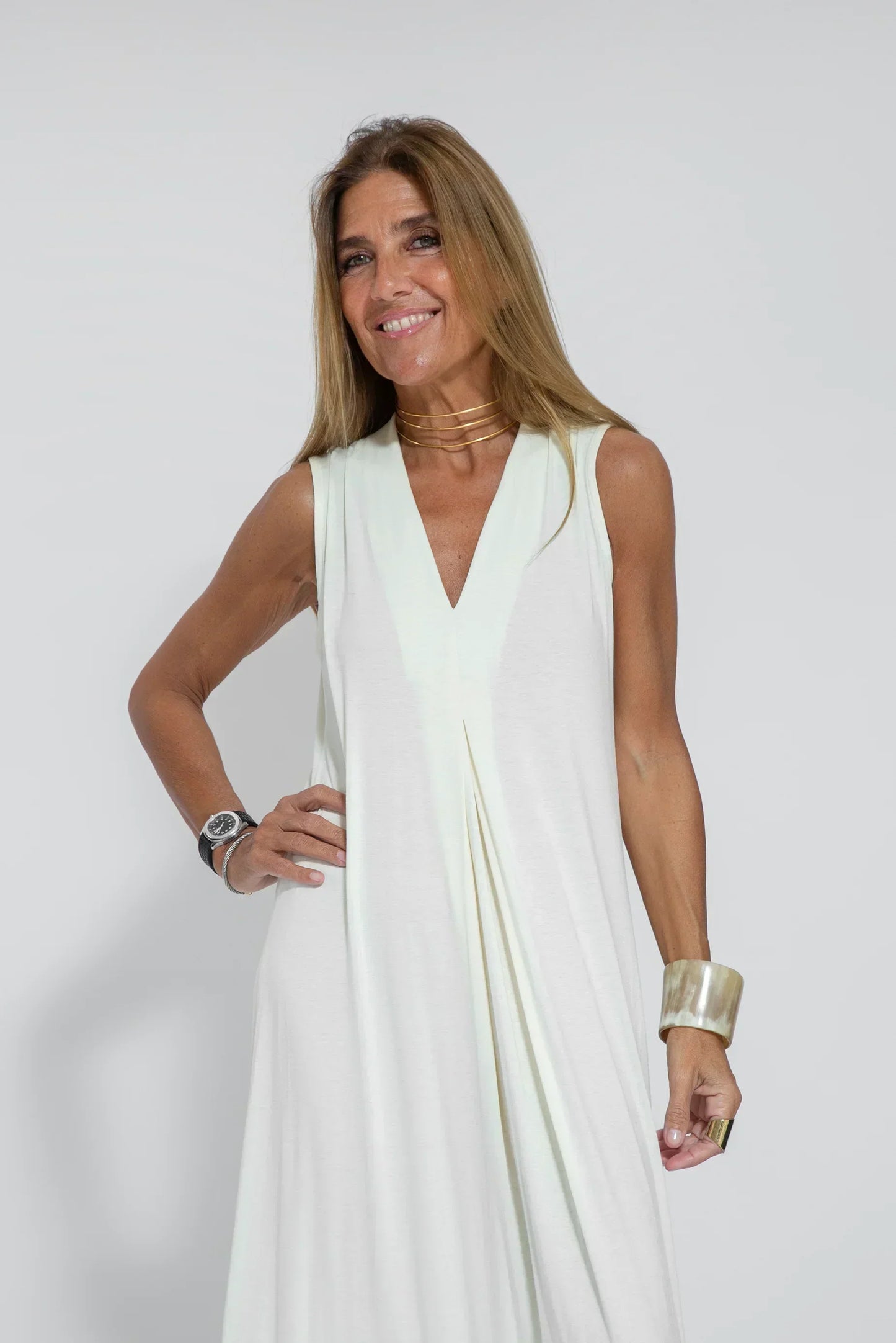 Long Dress for Women – Sleeveless – V-Neck