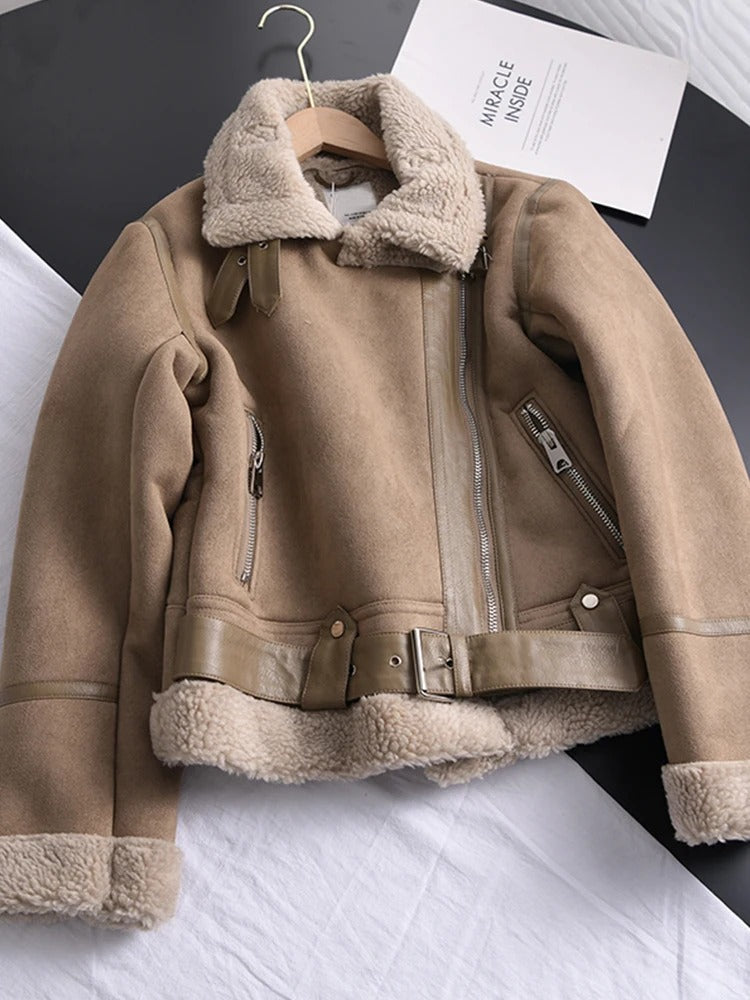 Sophie elegant shearling-lined leather jacket