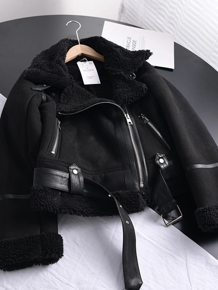 Sophie elegant shearling-lined leather jacket