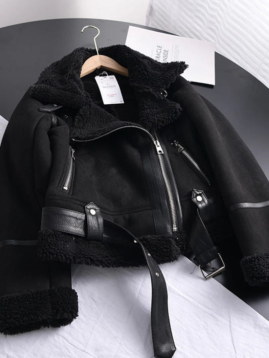 Sophie elegant shearling-lined leather jacket
