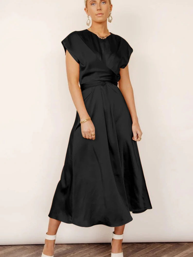 Women's Midi Dress - Sleeveless Adjustable Size