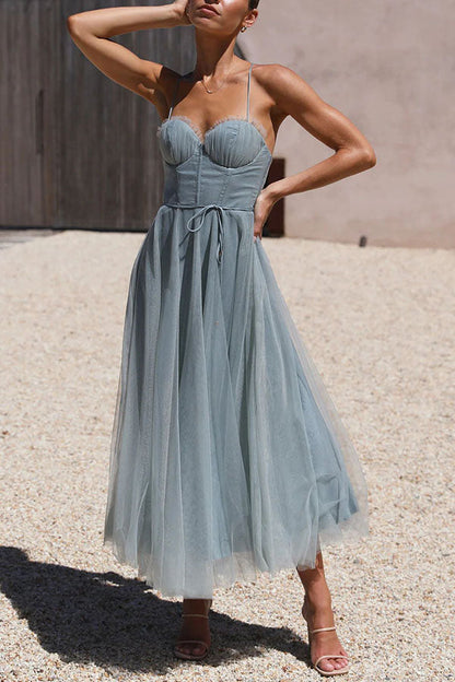 Robe Femme - Taille Cintrée - Jupe Midi Évasée Fluide