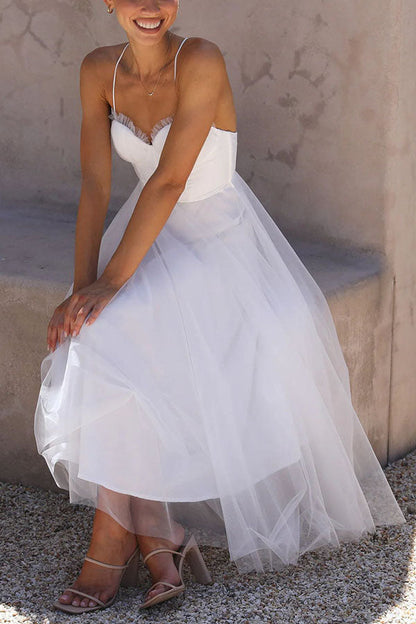 Robe Femme - Taille Cintrée - Jupe Midi Évasée Fluide