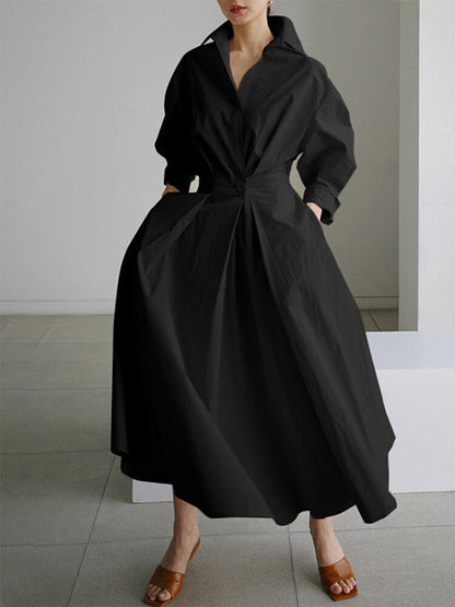 Robe Longue Femme - Taille Ceinturée - Coupe Oversize Fluide