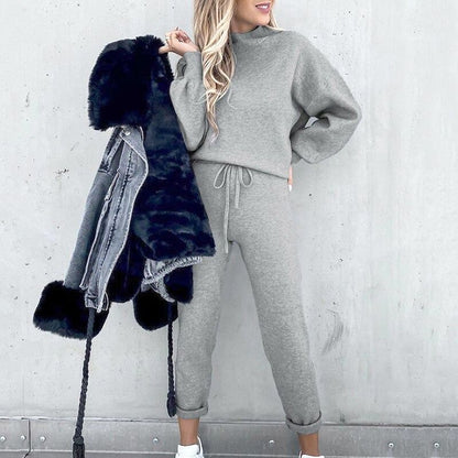 Ensemble Loungewear Femme - Sweatshirt Col Rond Manches Longues
