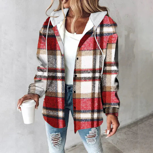 Léa – Veste chemise douce à carreaux