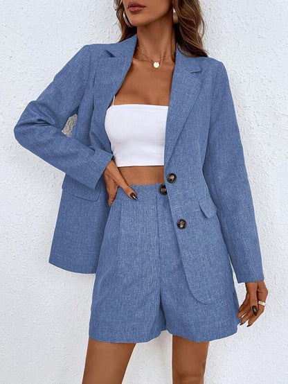 Ensemble Femme - Blazer Oversize à Boutons & Short Taille Haute