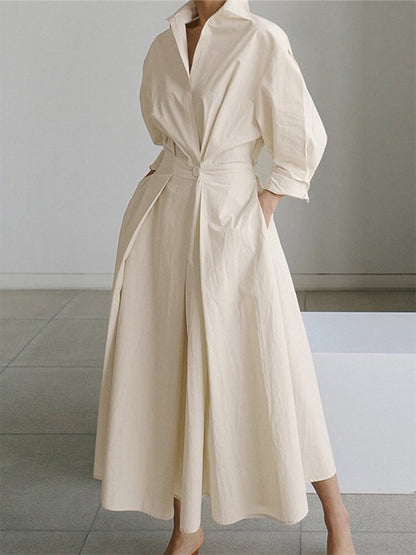 Robe Longue Femme - Taille Ceinturée - Coupe Oversize Fluide