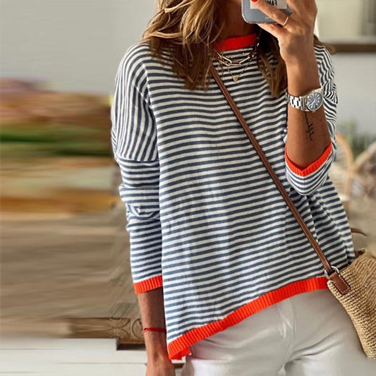 Sophie Elegant Striped T-shirt in Soft Cotton