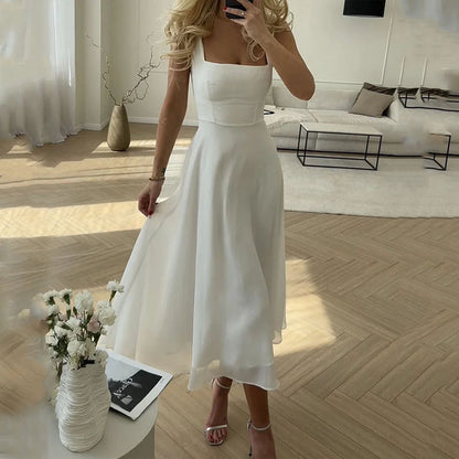 Robe Femme - Sans Manches - Longueur Midi Élégante