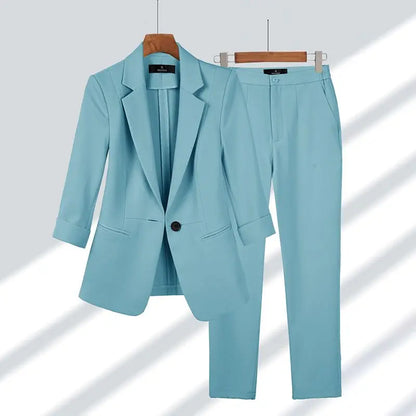 Sophie – Élégant Tailleur Structuré Femme Blazer & Pantalon