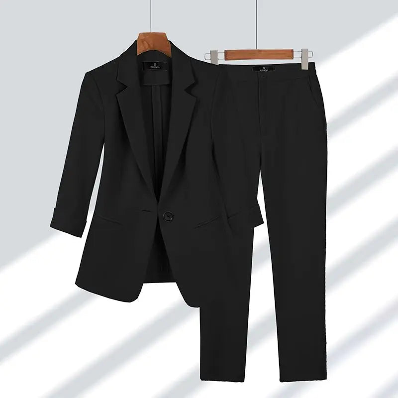 Sophie – Élégant Tailleur Structuré Femme Blazer & Pantalon