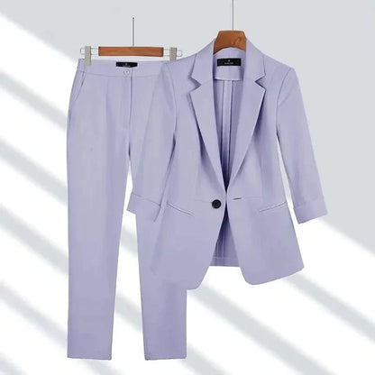 Sophie – Élégant Tailleur Structuré Femme Blazer & Pantalon