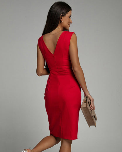 Robe Femme Élégante - Sans Manches - Col V