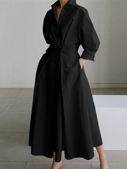 Robe Longue Femme - Taille Ceinturée - Coupe Oversize Fluide