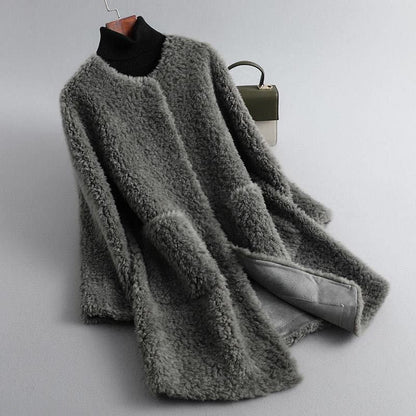 Olivia Elegant Soft Shearling Coat
