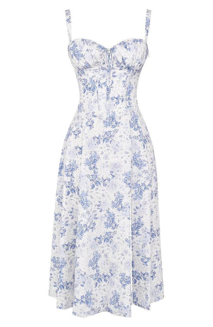 Elegant Bustier Long Dress with Laces