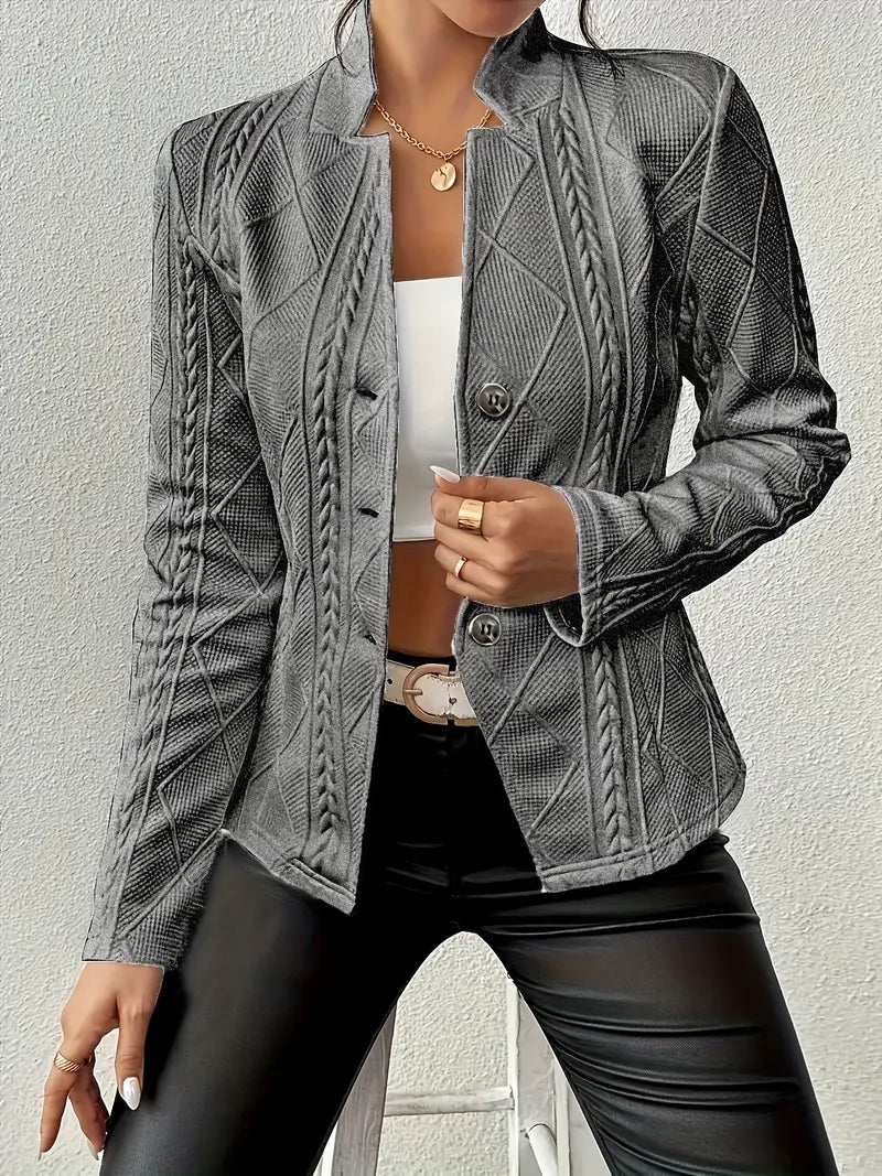 Léa Élégante Veste Texturée en Maille