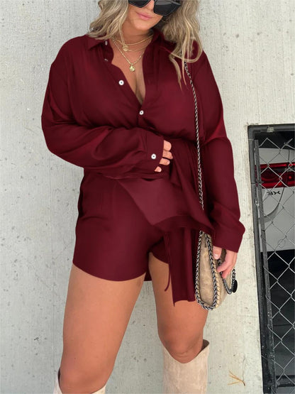 Robe Chemise Femme - Mini Longueur - Manches Longues