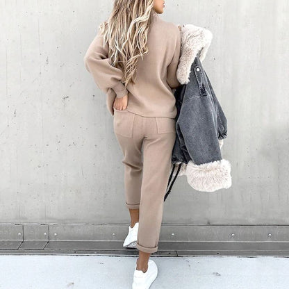 Ensemble Loungewear Femme - Sweatshirt Col Rond Manches Longues