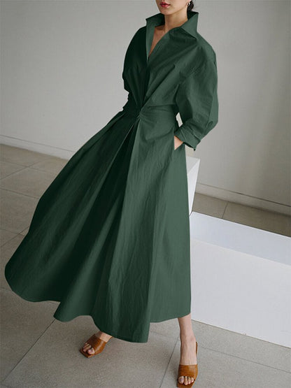 Robe Longue Femme - Taille Ceinturée - Coupe Oversize Fluide