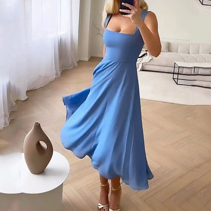 Robe Femme - Sans Manches - Longueur Midi Élégante