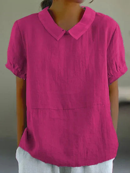 Sweet and Breathable Linen and Cotton Top