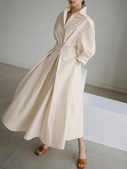 Robe Longue Femme - Taille Ceinturée - Coupe Oversize Fluide