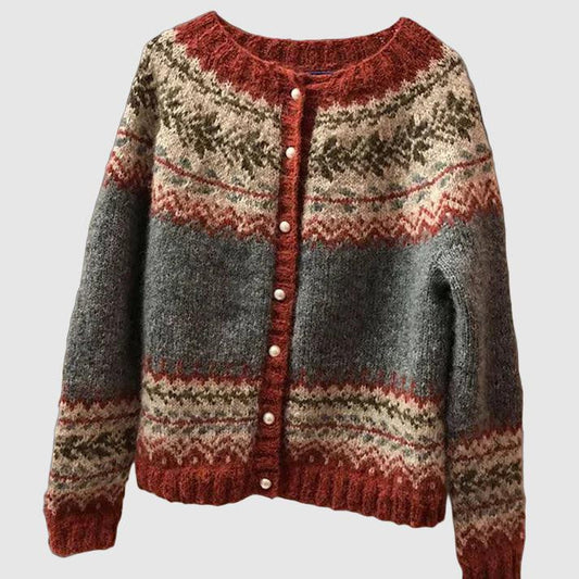 Emma – Soft Nordic cardigan in jacquard knit