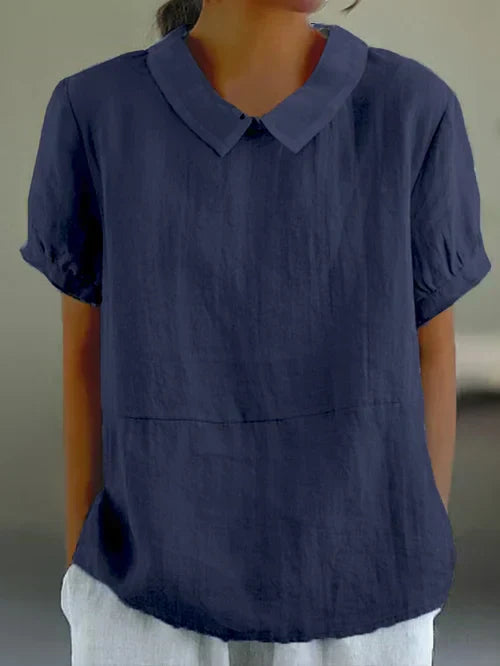 Sweet and Breathable Linen and Cotton Top