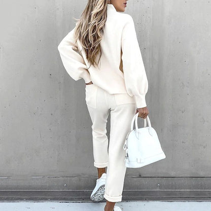 Ensemble Loungewear Femme - Sweatshirt Col Rond Manches Longues