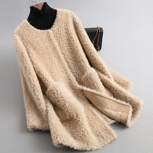 Olivia Elegant Soft Shearling Coat
