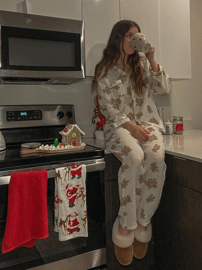 Léa douce et respirante pyjama en coton à imprimé ourson