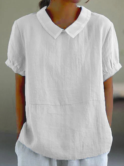 Sweet and Breathable Linen and Cotton Top