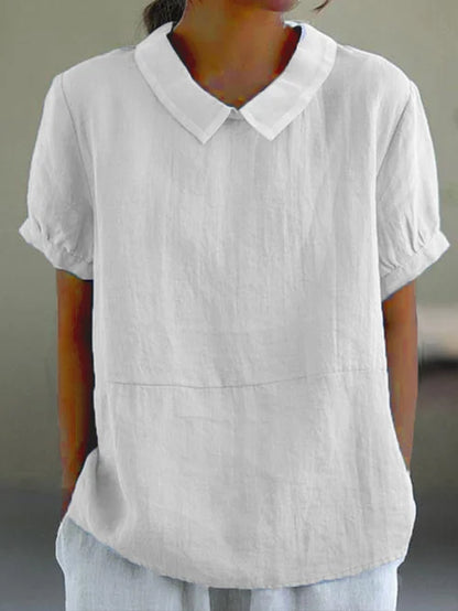 Sweet and Breathable Linen and Cotton Top
